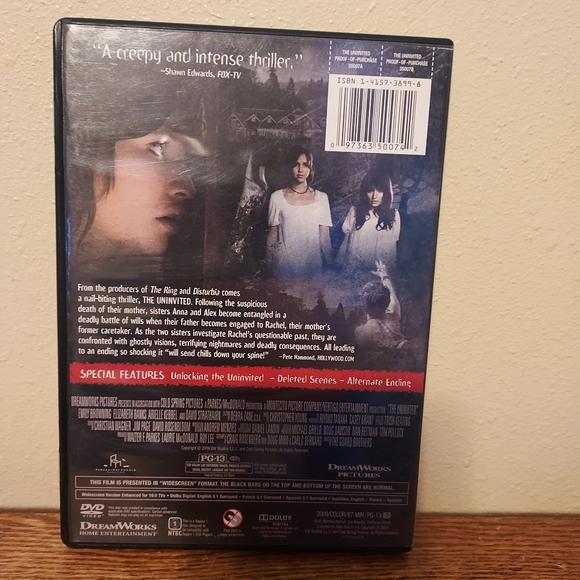 The Uninvited (DVD, 2009) Pre-Owned Tested Working Great Condition Great Movie - Picture 2 of 2